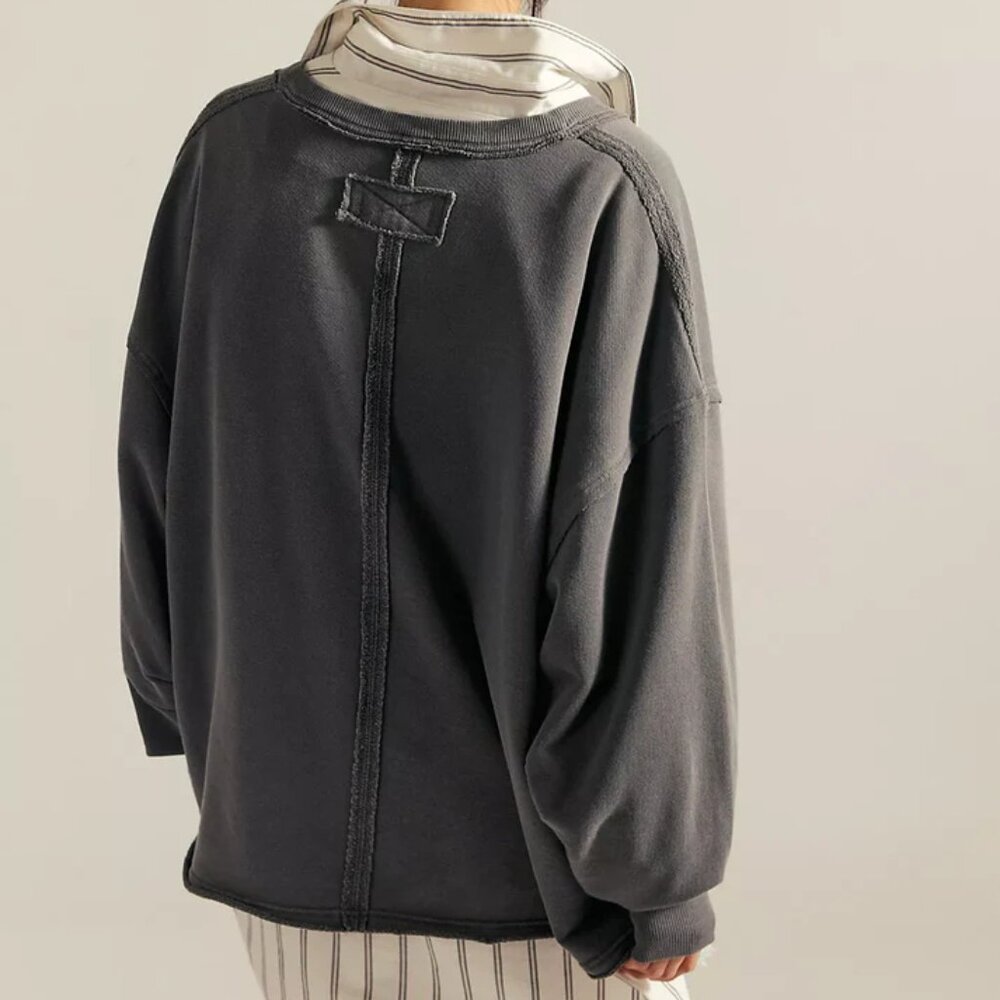 We The Free Charcoal V‑Neck 'UPSTATE New York' Sweatshirt - Picture 2 of 3